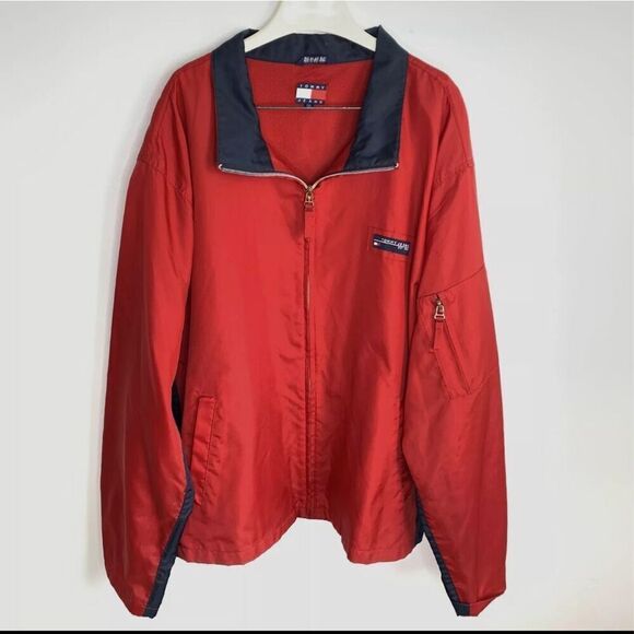 Tommy Hilfiger‎ XXL Classic Logo Chest Zip Up Lightweight Jacket Windbreaker - Picture 1 of 7